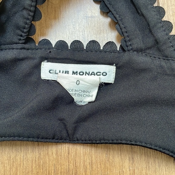 Club Monaco Cutout Mini Dress Taura Scallop Edge Sleeveless Cocktail Black 0 - Picture 11 of 12